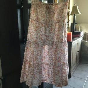 Pink Floral Print Maxi Skirt